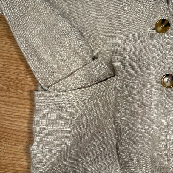 Rachel Zoe Linen Blazer Women’s Size M Beige Lightweight Button Casual Workwear - Picture 4 of 12